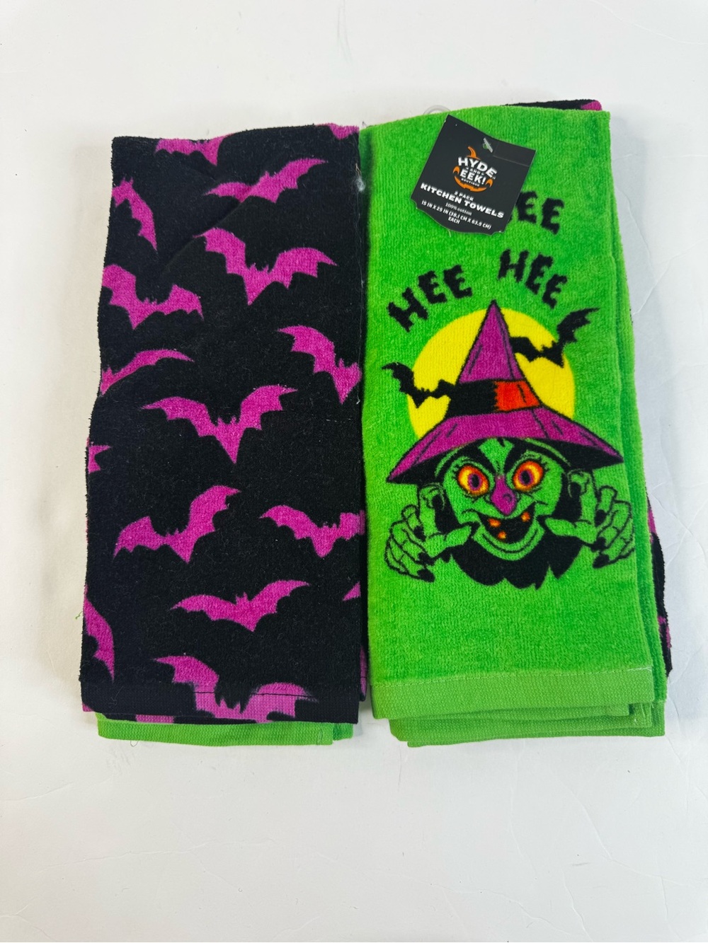 Witch Bat Hand Kitchen  FOUR Towel Set